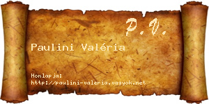 Paulini Valéria névjegykártya